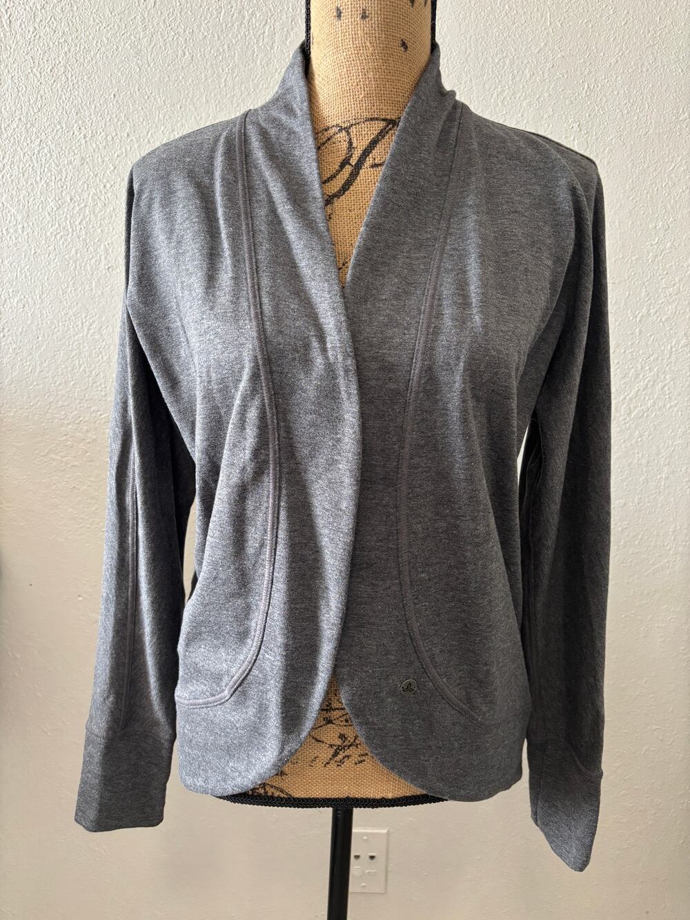 Prana 'Paradiso' Cardigan Open Front Womens Size M Grey